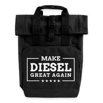 Make Diesel Great Again - Lustiger Abgasskandal - Rolltop Rucksack mit zwei Griffen - Schwarz - Vorne