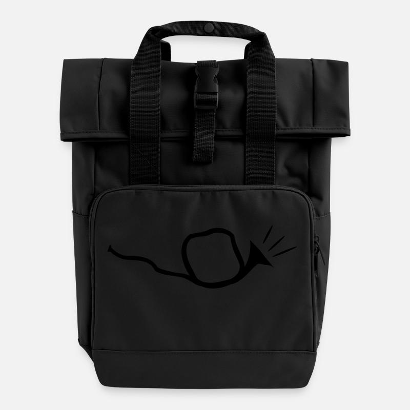 Horn gekrümmt - Rolltop Rucksack mit zwei Griffen - Schwarz