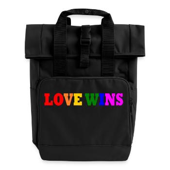 Love wins - Rolltop Rucksack mit zwei Griffen - Schwarz - Vorne