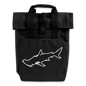 weiße Eleganz der Tiefe - Hammerhai - Rolltop Rucksack mit zwei Griffen - Schwarz - Vorne