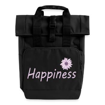 HAPPINESS - Rolltop Rucksack mit zwei Griffen - Schwarz - Vorne