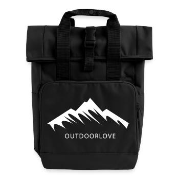 Montagne Randonnée Escalade en plein air Trekking Amour Logo - Sac à dos Roll Top à deux anses - noir - Devant