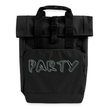 #party de fête, Tshirt de fête - Sac à dos Roll Top à deux anses - noir - Devant