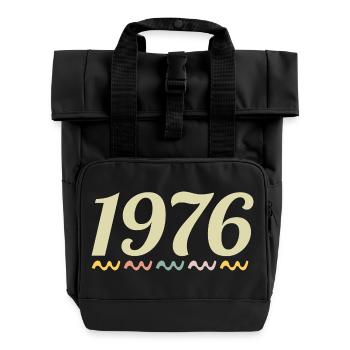 1976 - Roll Top Backpack with Two Handles - black - Front
