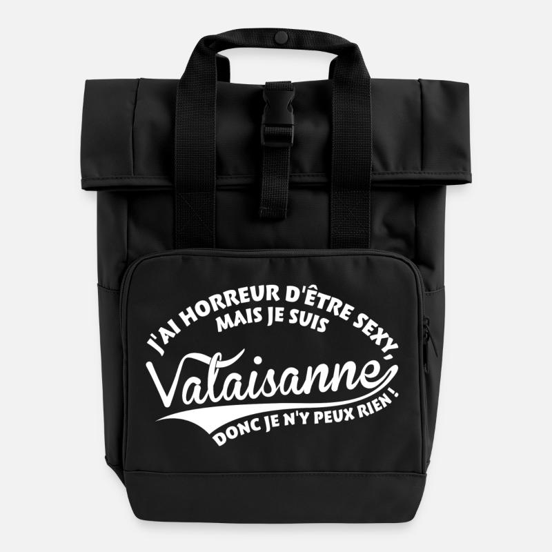 Sexy Valaisanne - Sac à dos Roll Top à deux anses - noir