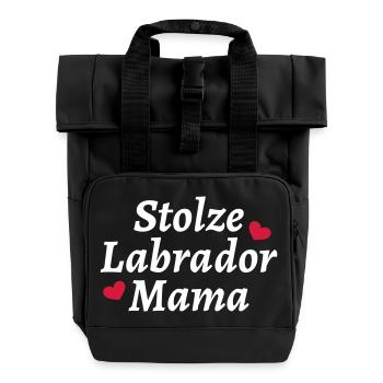 Stolze Labrador Mama - Rolltop Rucksack mit zwei Griffen - Schwarz - Vorne