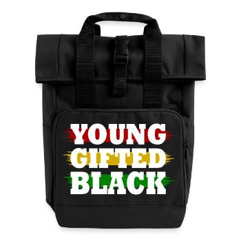 young gifted and black - Sac à dos Roll Top à deux anses - noir - Devant