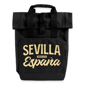 Sevilla España Vintage - Roll Top Backpack with Two Handles - black - Front