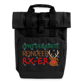CPhT Weihnachten favorite Reindeer - Rolltop Rucksack mit zwei Griffen - Schwarz - Vorne