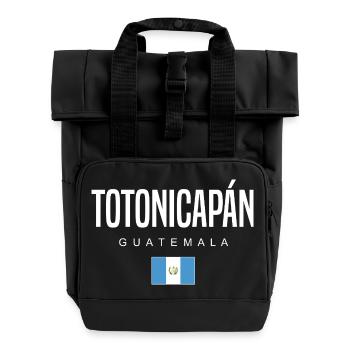 Totonicapán Guatemala Guatemalteken - Rolltop Rucksack mit zwei Griffen - Schwarz - Vorne