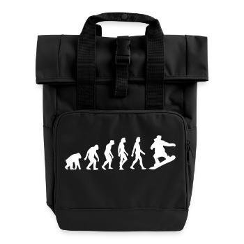 Die Evolution von Snowboarding - Rolltop Rucksack mit zwei Griffen - Schwarz - Vorne