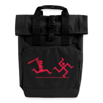 Nazi hunting - Roll Top Backpack with Two Handles - black - Front