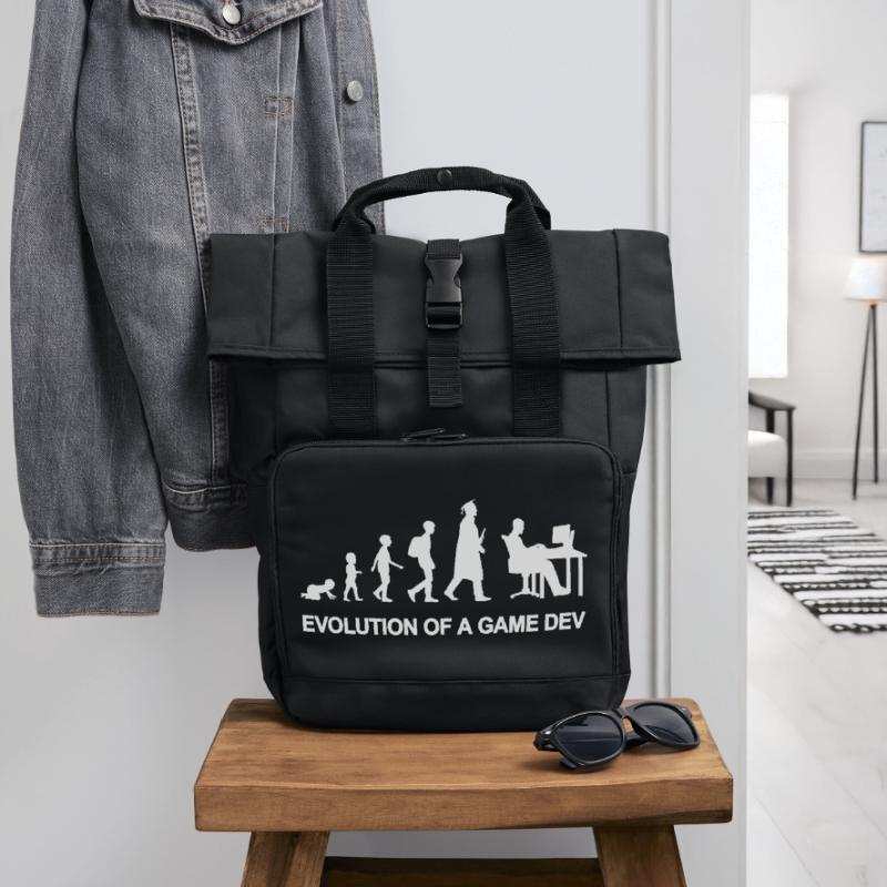 Game Developer Evolution Rolltop Rucksack mit zwei Griffen