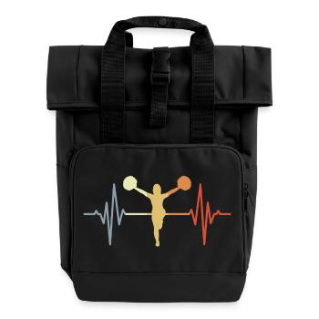 Vintage Cheerleader Pulsschlag - Rolltop Rucksack mit zwei Griffen - Schwarz - Vorne