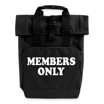 members only - Roll Top Backpack with Two Handles - black - Front