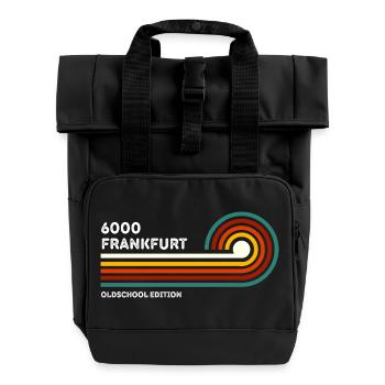 Francfort Chemise Rétro 6000 Code Postal Vintage 70s 80s - Sac à dos Roll Top à deux anses - noir - Devant