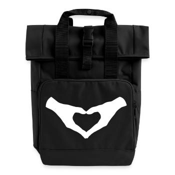 Herz Hände / Hand Heart 2 - Rolltop Rucksack mit zwei Griffen - Schwarz - Vorne