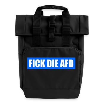 Fick die afd - Rolltop Rucksack mit zwei Griffen - Schwarz - Vorne