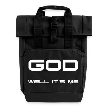 Gott bin ich! - Rolltop Rucksack mit zwei Griffen - Schwarz - Vorne