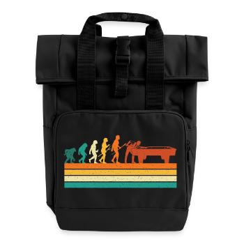 Billard Evolution Queue Sports Fan 8 Ball Humor - Rolltop Rucksack mit zwei Griffen - Schwarz - Vorne