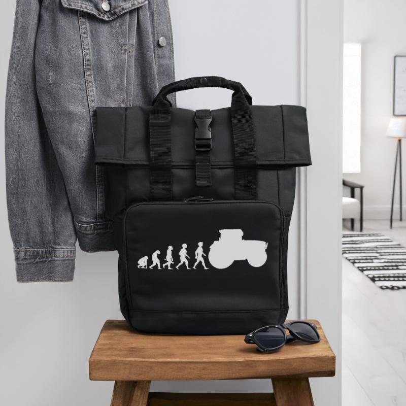 Evolution Traktor Trecker Ackerschlepper Rolltop Rucksack mit zwei Griffen