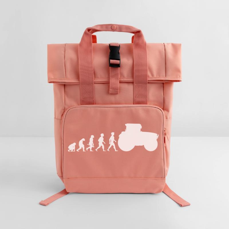 Evolution Traktor Trecker Ackerschlepper Rolltop Rucksack mit zwei Griffen