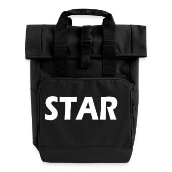 Star - Roll Top Backpack with Two Handles - black - Front