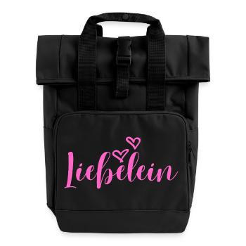 Liebelein - Wortschätze - vergessene Wörter - Rolltop Rucksack mit zwei Griffen - Schwarz - Vorne