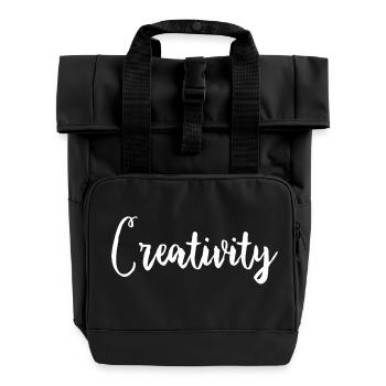 Creativity knows - Roll Top Backpack with Two Handles - black - Front