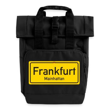 Enseigne de nom de lieu de Francfort - Sac à dos Roll Top à deux anses - noir - Devant
