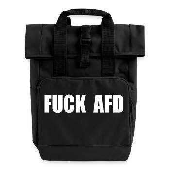 Fuck afd - Roll Top Backpack with Two Handles - black - Front