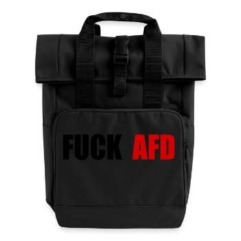Fuck afd - Roll Top Backpack with Two Handles - black - Front
