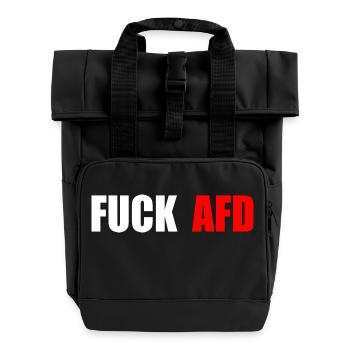Fuck afd - Roll Top Backpack with Two Handles - black - Front