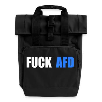 Fuck afd - Roll Top Backpack with Two Handles - black - Front
