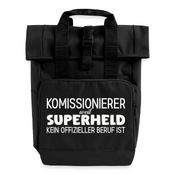 Picker Superhero - Roll Top Backpack with Two Handles - black - Front