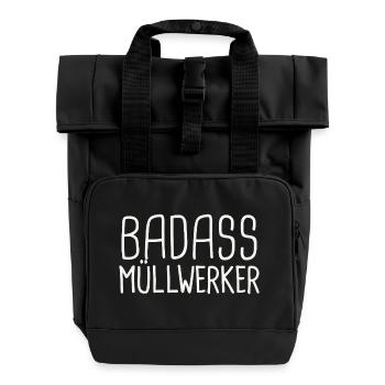 Müllwerker Badass - Rolltop Rucksack mit zwei Griffen - Schwarz - Vorne