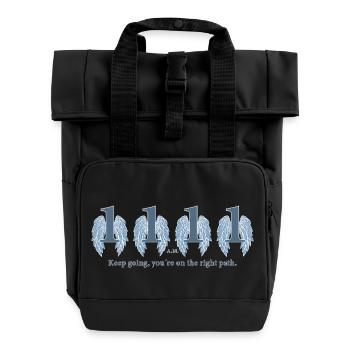 Flügel der Ausdauer auf dem Pfad des Erwachens - Rolltop Rucksack mit zwei Griffen - Schwarz - Vorne