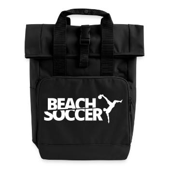 BEACHSOCCER #1 - Rolltop Rucksack mit zwei Griffen - Schwarz - Vorne