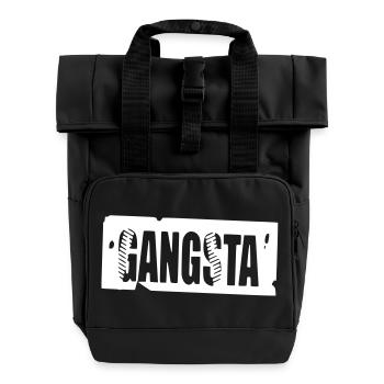 gangsta - Roll Top Backpack with Two Handles - black - Front