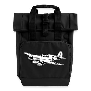 Fighter / pilote de chasse Warhawk 02_weiß - Sac à dos Roll Top à deux anses - noir - Devant
