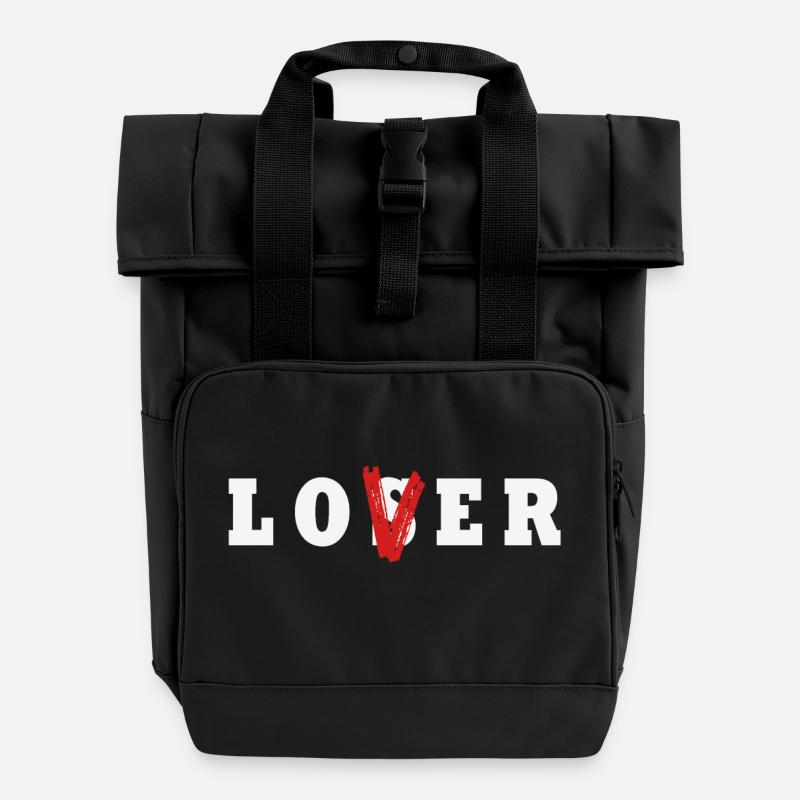 LOSER//LOVER - Rolltop Rucksack mit zwei Griffen - Schwarz