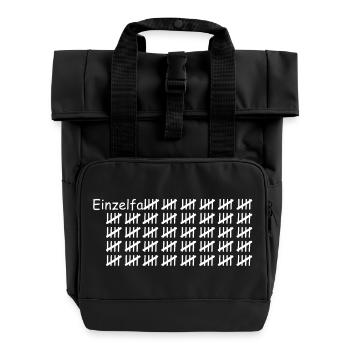 Individual case white - Roll Top Backpack with Two Handles - black - Front