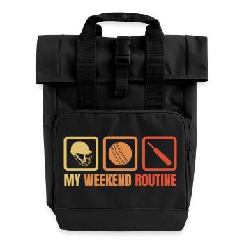 Meine Wochenendroutine - Rolltop Rucksack mit zwei Griffen - Schwarz - Vorne