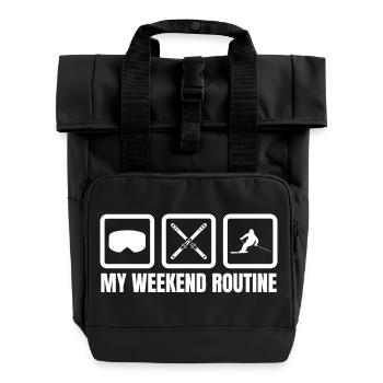 Meine Wochenendroutine - Rolltop Rucksack mit zwei Griffen - Schwarz - Vorne
