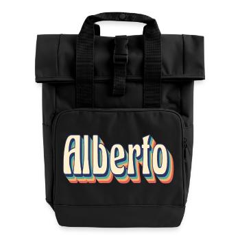 Alberto Retro T-Shirt Vintage T-shirt cadeau - Sac à dos Roll Top à deux anses - noir - Devant