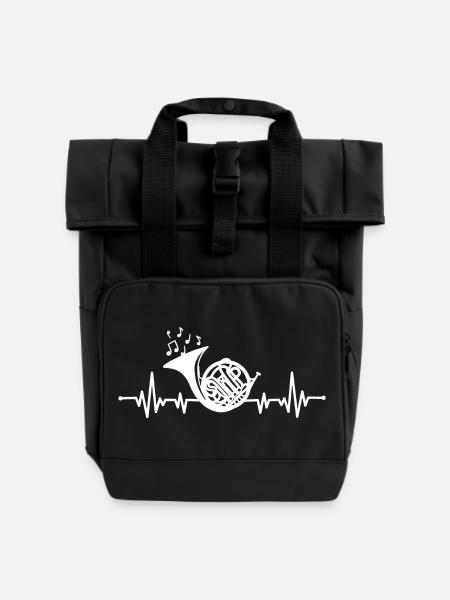 Waldhorn - Rolltop Rucksack mit zwei Griffen - Schwarz