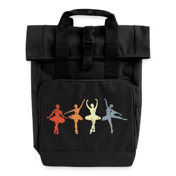 Ballet Fille Danse Look Vintage - Sac à dos Roll Top à deux anses - noir - Devant