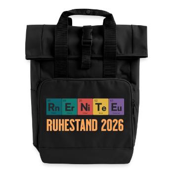 Rente 2026 Periodensystem Design - Rolltop Rucksack mit zwei Griffen - Schwarz - Vorne