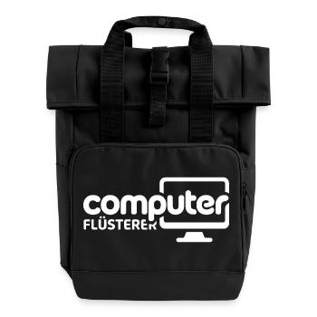 Computer Flüsterer Monitor-Illustration - Rolltop Rucksack mit zwei Griffen - Schwarz - Vorne