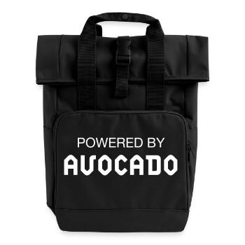 Powered By Avocado - Rolltop Rucksack mit zwei Griffen - Schwarz - Vorne